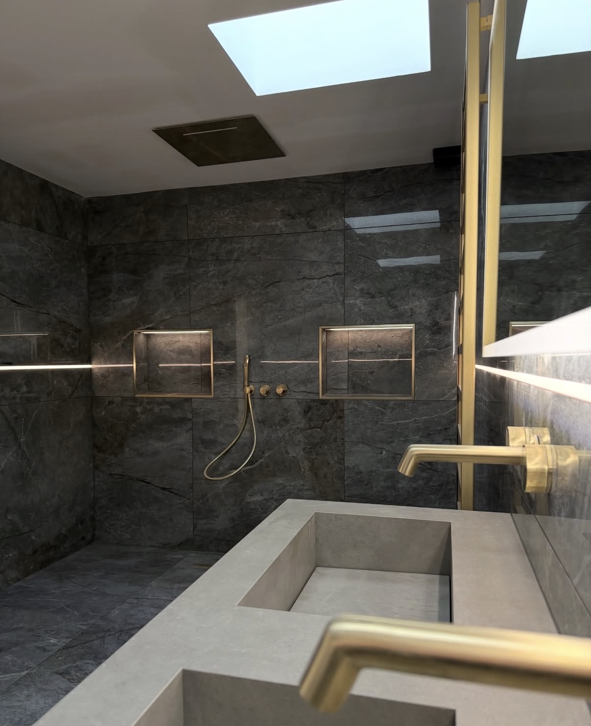 Graphite stone wet room